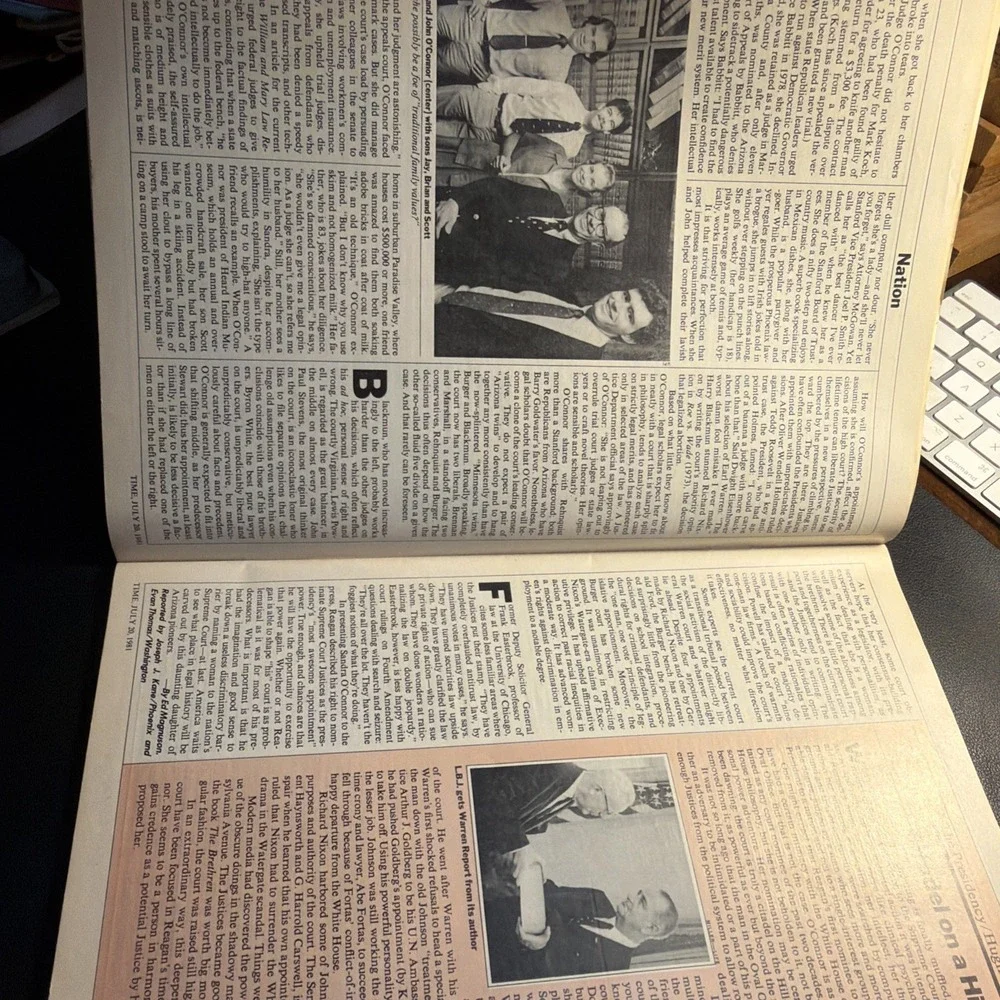 Time Magazine July 20, 1981- Sandra O'Connor Justice At Last M167!